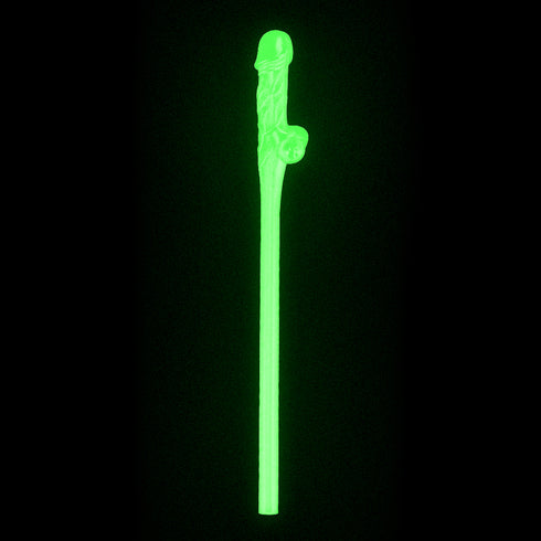 Glow in the Dark Willy Straws - Pack of 9